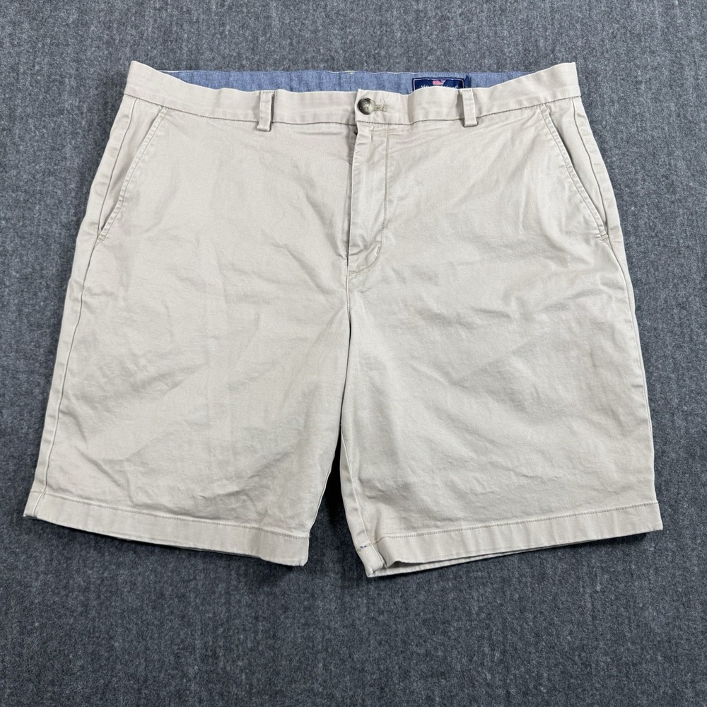 Vineyard Vines Men's Breaker Shorts Size 38 Khaki Beige Stretch Chino